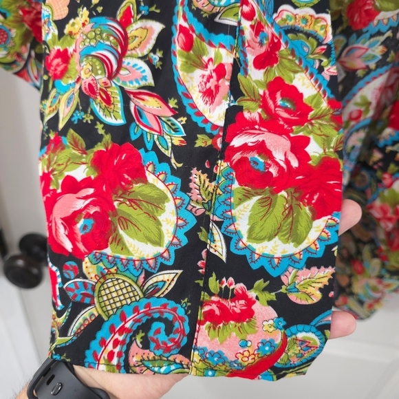 COTTON CANDY Floral Paisley Kimono, Vibrant Colors, Oversized Fit, XL XXL - Picture 5 of 12